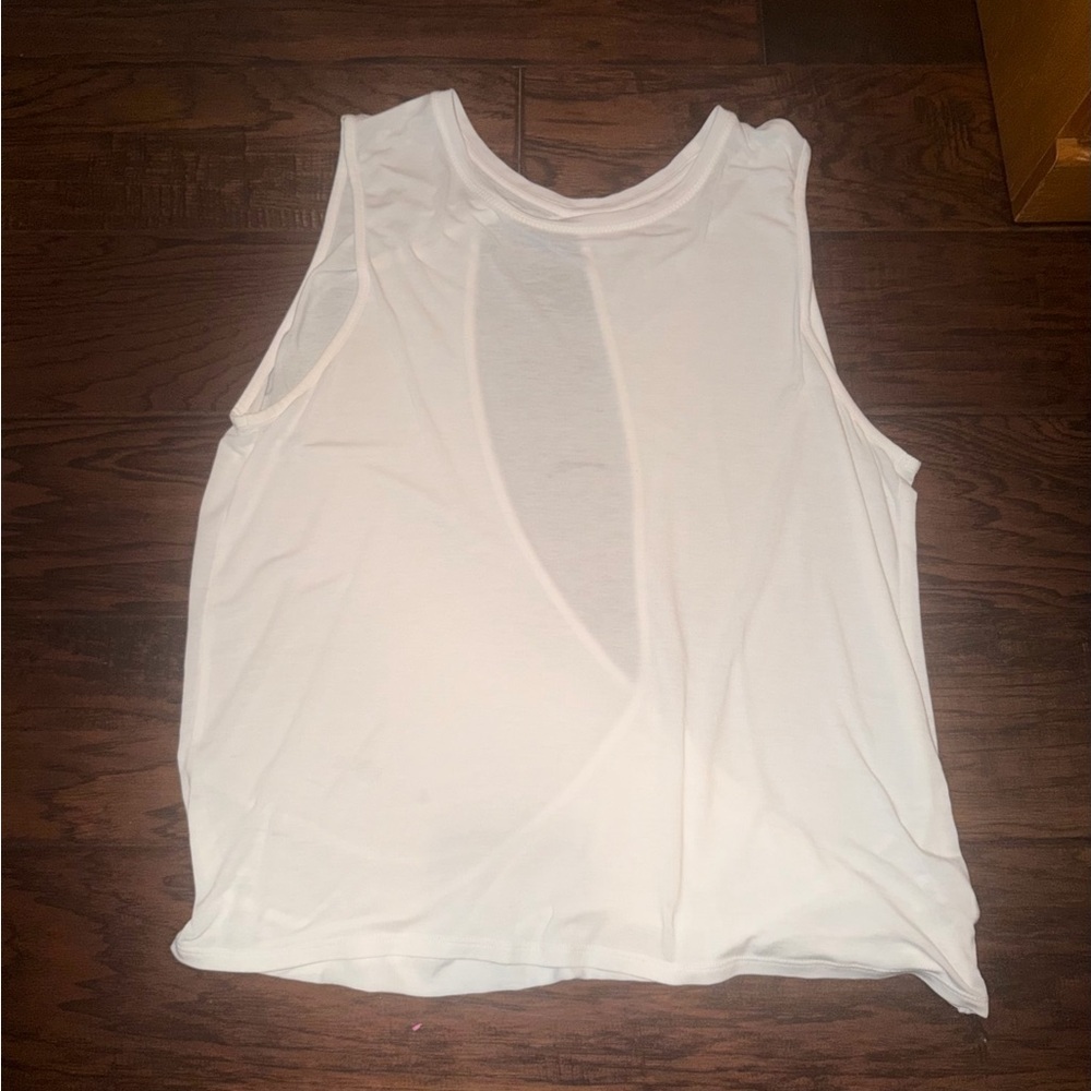 Athleta White Draped Sleeveless Top​​ - Picture 4 of 6
